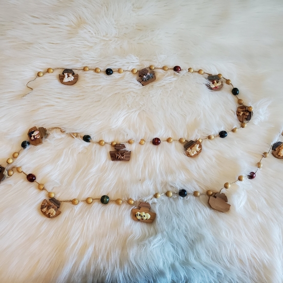 Vintage Wooden Beaded Noah's Ark Animal Garland